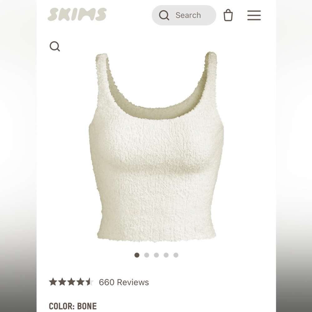 SKIMS Cozy Knit Tank - Bone S/M